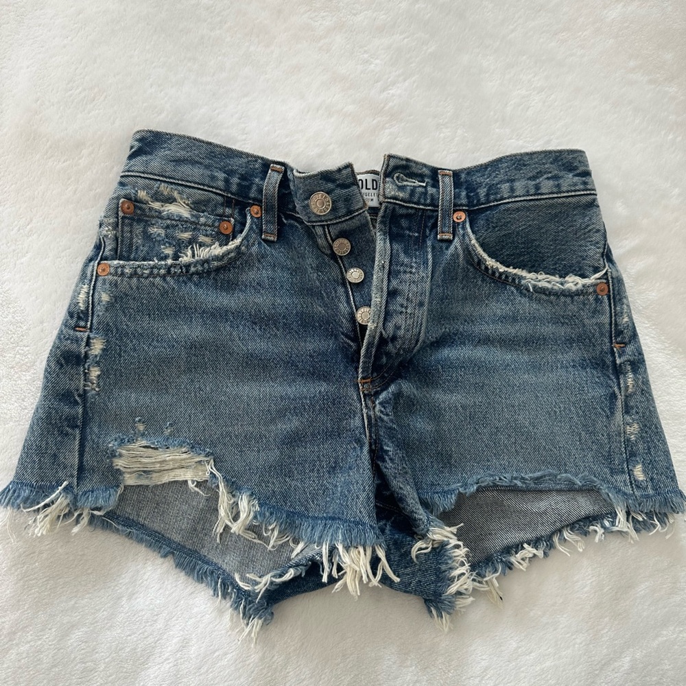 AGOLDE Parker Vintage Cutoff Short Size 24 NWT -Rock Steady Color way